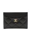 Classic Gold CC Logo Lambskin Card Holder Black - CHANEL - BALAAN 1