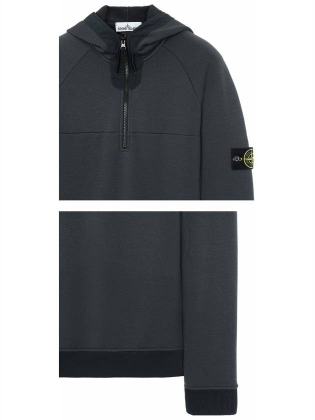 20FW 731561647 V0067 Wappen Patch Half-Zip Up Hooded T-shirt Charcoal Men's T-Shirt TLS - STONE ISLAND - BALAAN 5