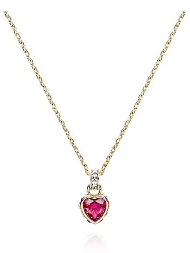 Stilla Heart Necklace Red Gold - SWAROVSKI - BALAAN 4