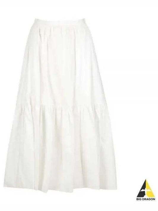 Maxi Frill High Waist A-line Skirt White - PATOU - BALAAN 2