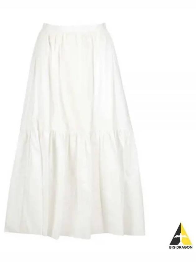 Maxi Frill High Waist A-line Skirt White - PATOU - BALAAN 2
