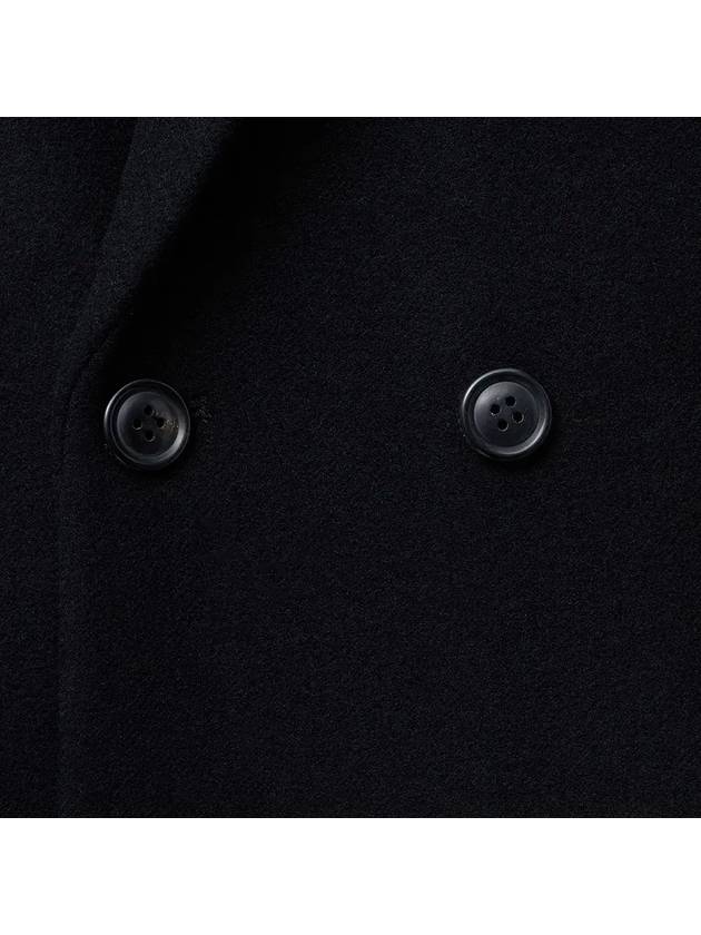 Heavy Wool Double Breasted Half Coat Black - NOIRER - BALAAN 5