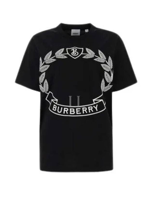 Oak Leaf Logo Short Sleeve T-Shirt Black - BURBERRY - BALAAN 2