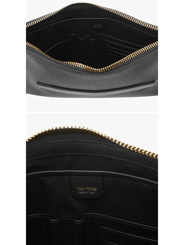 Zip-up Leather Clutch Bag Black - TOM FORD - BALAAN 4