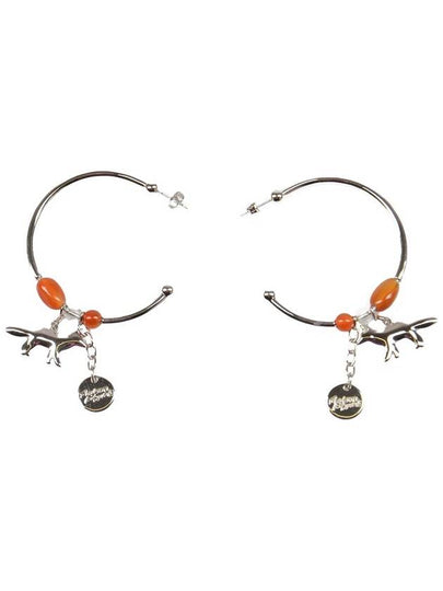 Fox Beads Hoop Earrings Silver - MAISON KITSUNE - BALAAN 2