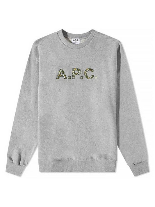 Liberty Camo Logo Crew Sweatshirt Heathered Light Grey - A.P.C. - BALAAN 2