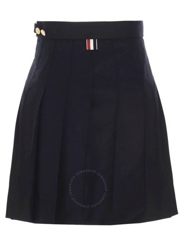 RMB Wool Mini Pleated Skirt Navy - THOM BROWNE - BALAAN 3