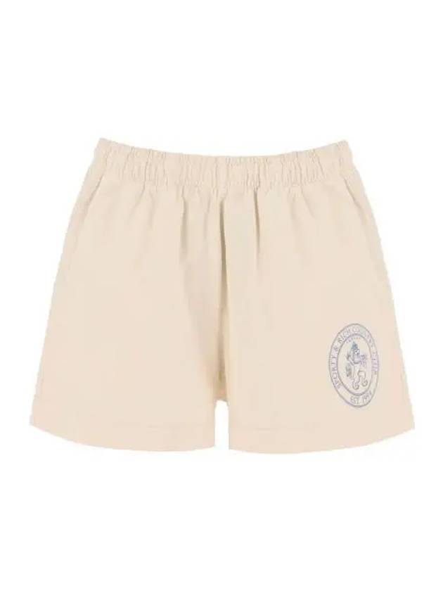 Lion Crest Disco Denim Shorts Cream - SPORTY & RICH - BALAAN 2