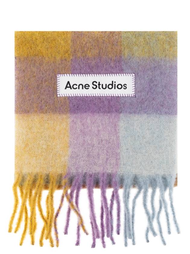 Check Mohair Muffler Violet Yellow - ACNE STUDIOS - BALAAN 5