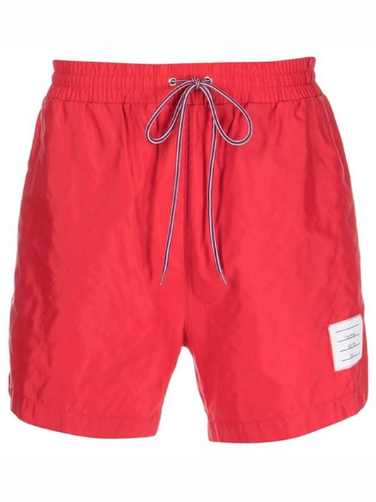 Men's Drawstring Waist Swim Shorts Red - THOM BROWNE - BALAAN 2