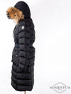Chloe Khloe fur hood long padded black - MONCLER - BALAAN.