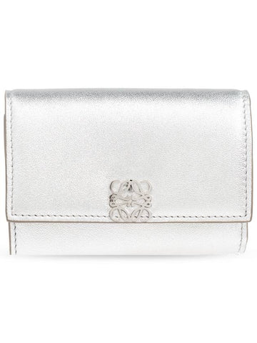 Loewe Wallet With Logo, Women's, Silver - LOEWE - BALAAN 1