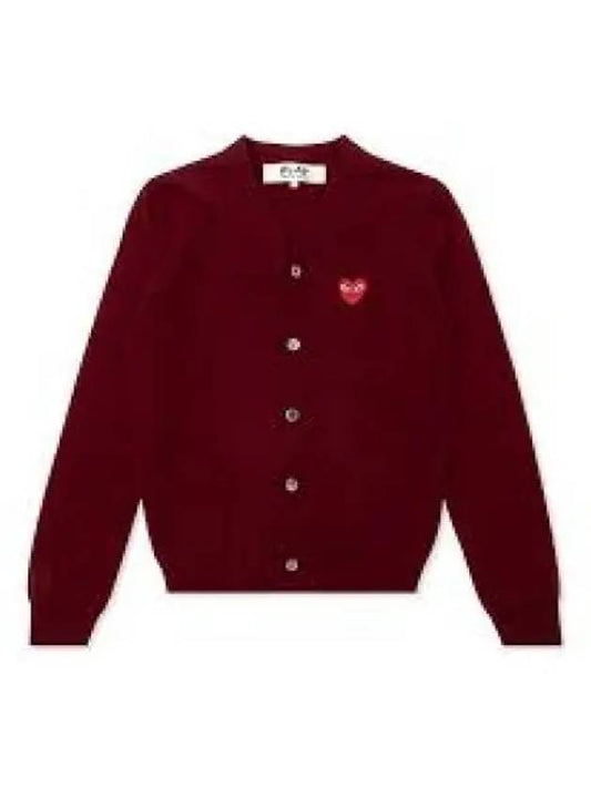 Women's Waffen Cardigan Burgundy - COMME DES GARCONS PLAY - BALAAN 2