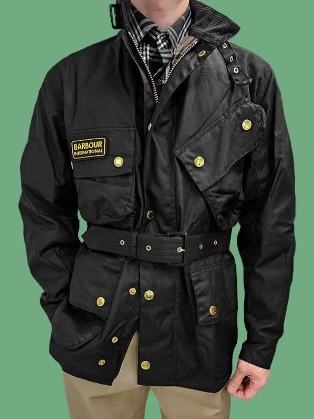 Men's International Original Wax Belt Jacket Black - BARBOUR - BALAAN 2