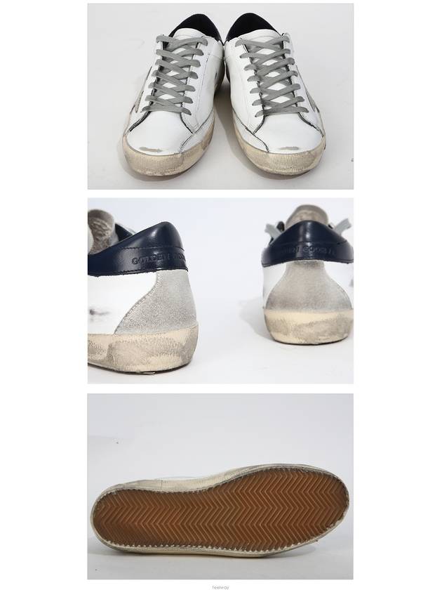 Men's Navy Tab Superstar Low Top Sneakers White - GOLDEN GOOSE - BALAAN 5