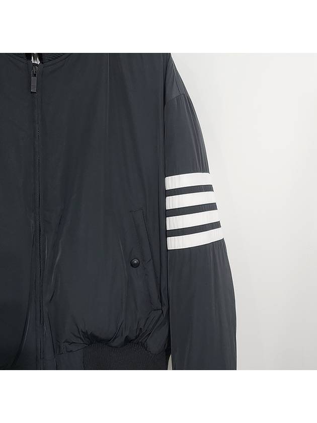 Poly Twill 4-Bar Oversized Knit Down Bomber Jacket Charcoal - THOM BROWNE - BALAAN 6