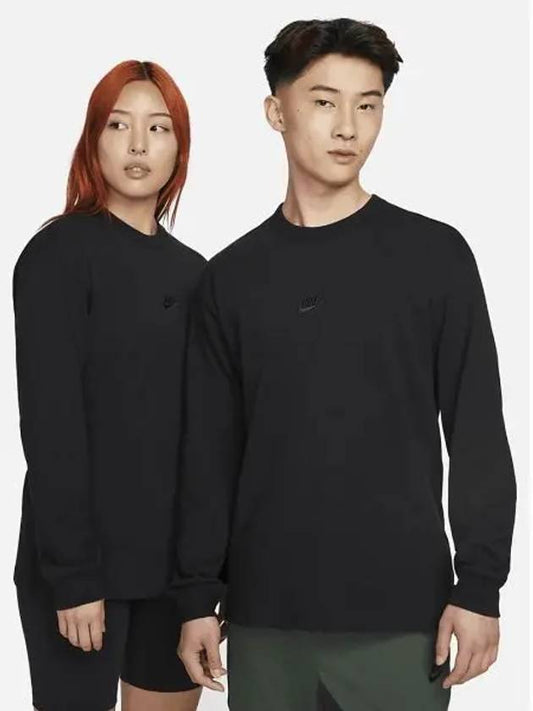 Sportswear Premium Essentials Long Sleeve T-Shirt Black - NIKE - BALAAN 2