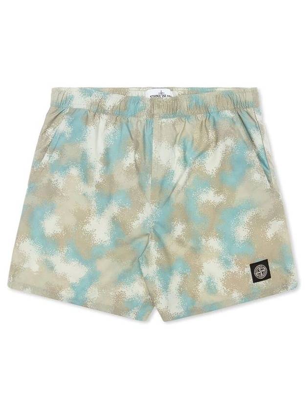 Logo Patch Camo Beachwear Shorts Blue - STONE ISLAND - BALAAN 1