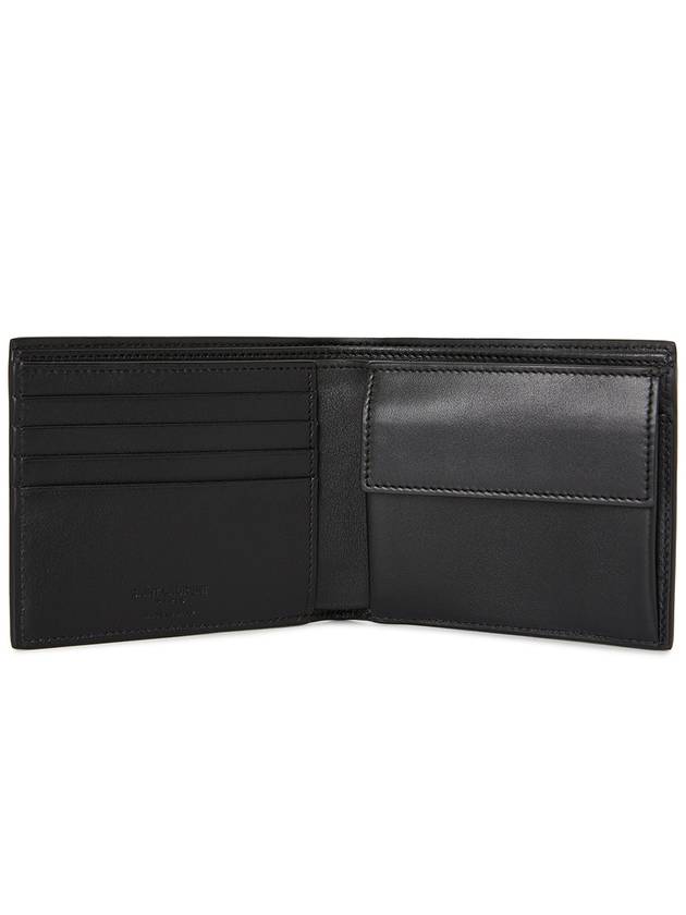 East West Leather Half Wallet Black - SAINT LAURENT - BALAAN 5