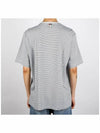 Striped Pocket Cotton Oversized Short Sleeve T-Shirt Blue - THOM BROWNE - BALAAN 5