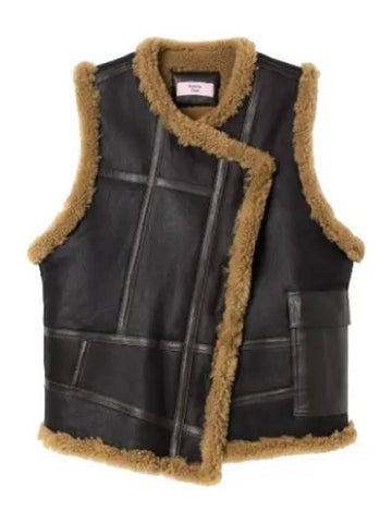 Shearling Wrap Cargo Top Brown Vest - MARTINE ROSE - BALAAN 1