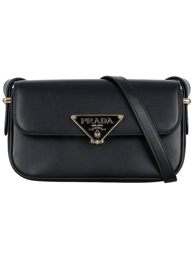 Leather Shoulder Bag Black - PRADA - BALAAN 3