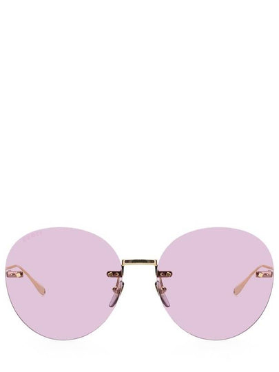 round frame gold metal sunglasses pink - GUCCI - BALAAN 2