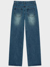 Classic Straight Denim Wide Pants Mid Blue - NOIRER FOR WOMEN - BALAAN 3