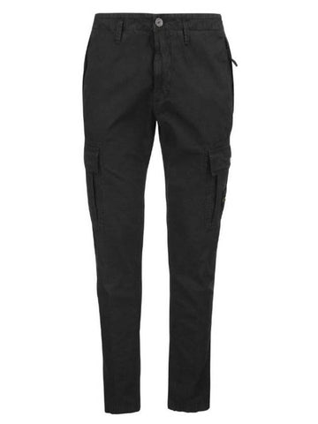 Wappen Patch Old Treatment Slim Fit Cargo Straight Pants Black - STONE ISLAND - BALAAN 1