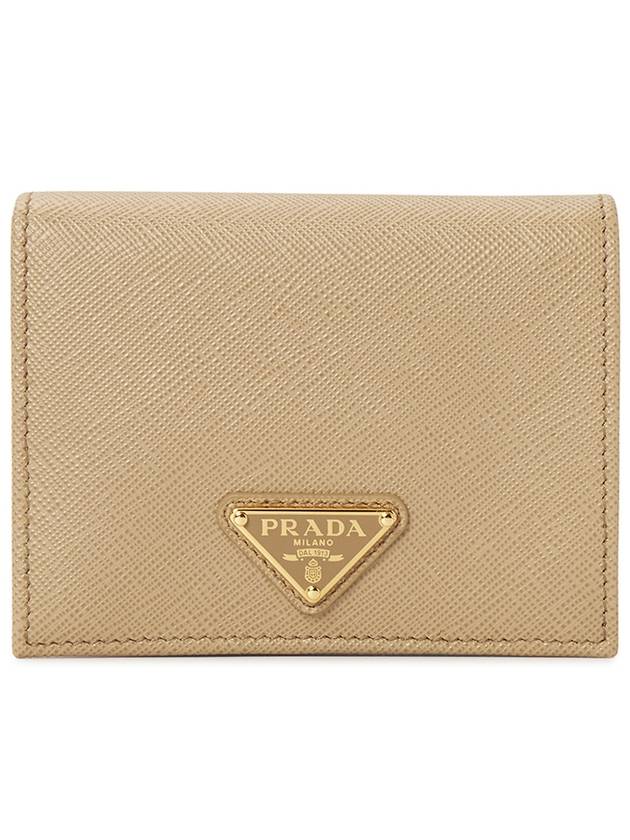 Gold Hardware Triangle Logo Saffiano Half Wallet Powder Pink - PRADA - BALAAN 2