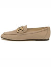 Kate Metal Logo Leather Loafers Beige - TOD'S - BALAAN 4