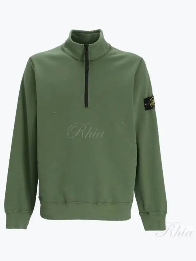 Wappen Patch Half Zip-up Sweatshirt Olive - STONE ISLAND - BALAAN 2