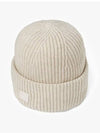 C40270 OATMEAL MELANGE Small Face Logo Patch Beanie - ACNE STUDIOS - BALAAN 3