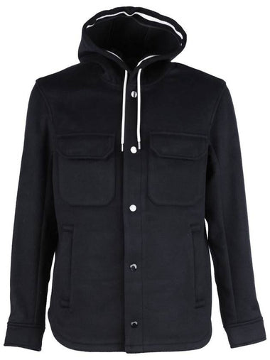 Emporio Armani Blouson Hooded Jacket In Virgin Wool - EMPORIO ARMANI - BALAAN 1