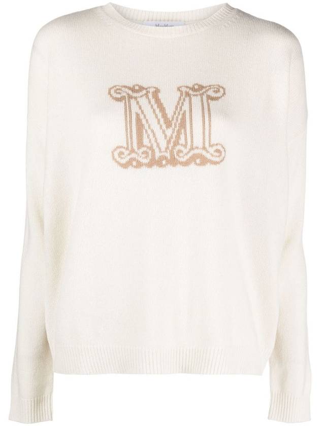 Edo Monogram Cashmere Knit Top Ivory - MAX MARA - BALAAN 3