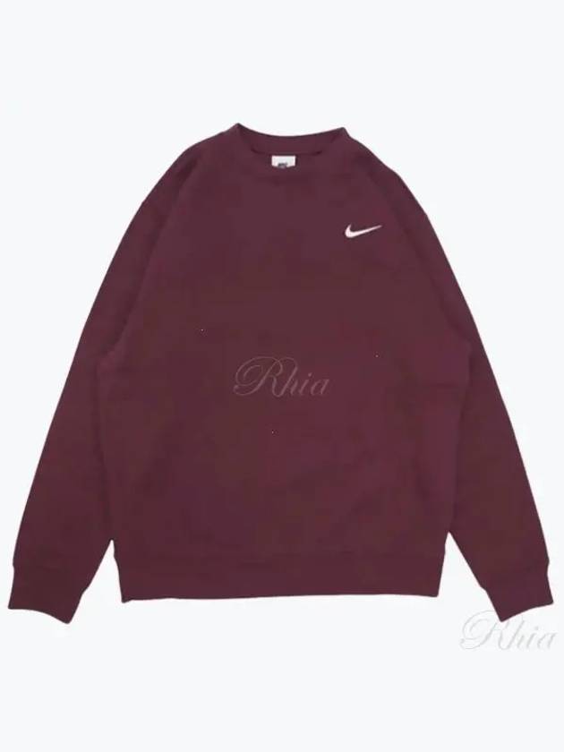 Team Club Crew Fleece Sweatshirt Dark Maroon - NIKE - BALAAN 2