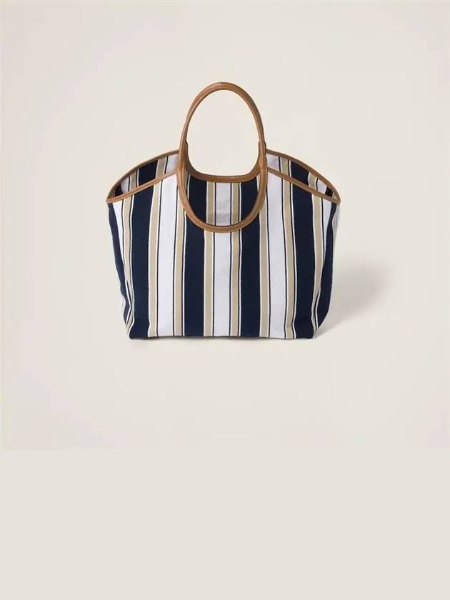 Ivy Cannete Fabric Tote Bag Blue Sand - MIU MIU - BALAAN 4