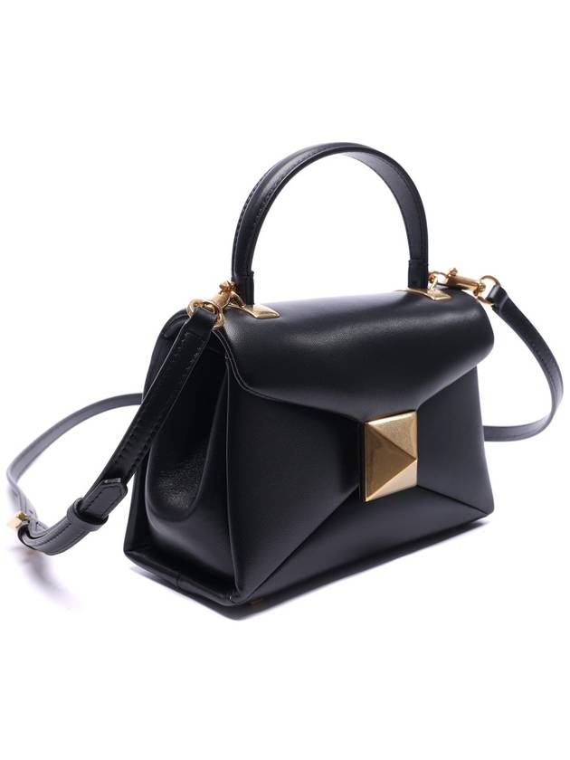 One Stud Nappa Mini Tote Bag Black - VALENTINO - BALAAN 4