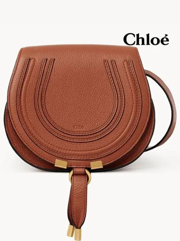 Marcie Saddle Small Grained Leather Cross Bag Tan - CHLOE - BALAAN 3