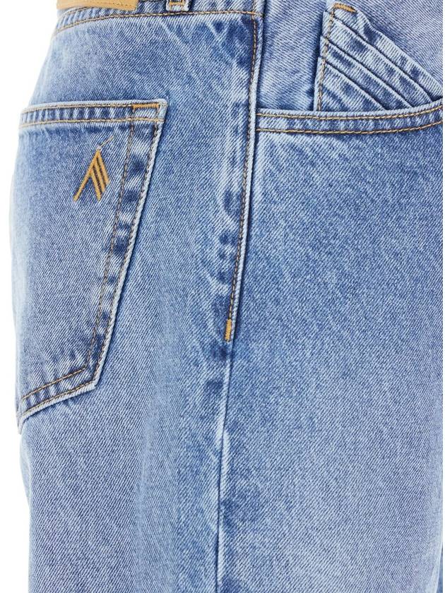 Blue Jeans With Extra Long Leg And Logo Embroidery On The Rear In Denim Woman - THE ATTICO - BALAAN 3