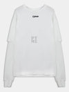 Men's Wave Double Sleeve Long Sleeve T-shirt White OMAB022R20185004 - OFF WHITE - BALAAN 1