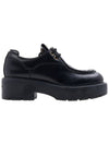 Logo Lace Up Brushed Leather Derby Black - MIU MIU - BALAAN 3