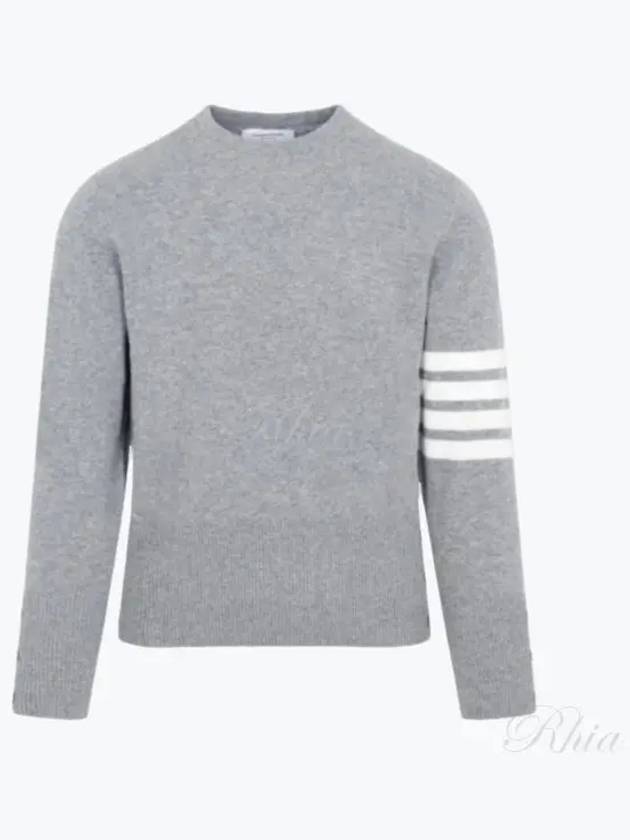 Diagonal Classic Cashmere Knit Top Light Grey - THOM BROWNE - BALAAN 2