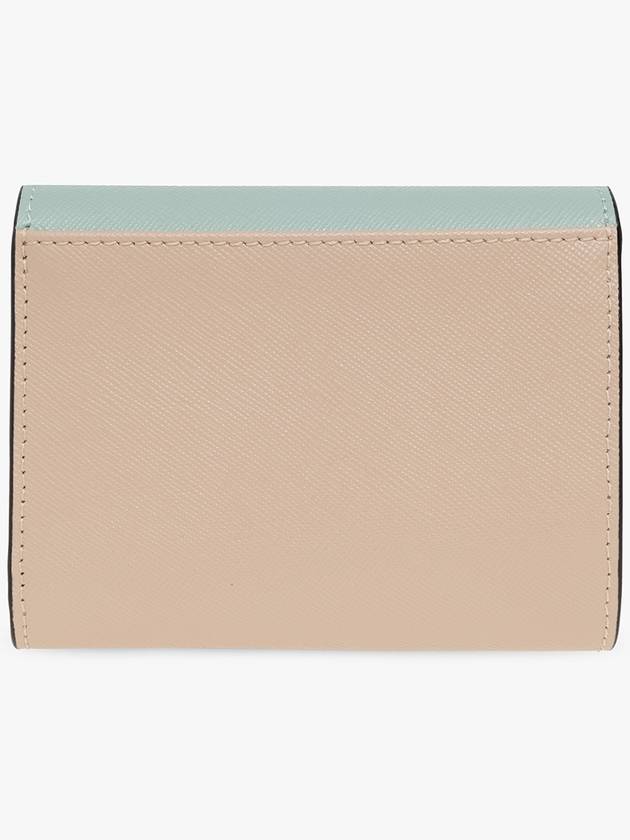 Saffiano Tri-Fold Half Wallet Blue - MARNI - BALAAN 4