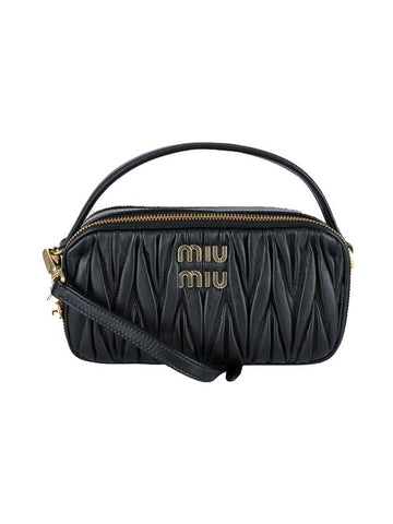 Matelasse Nappa Leather Shoulder Bag Black - MIU MIU - BALAAN 1