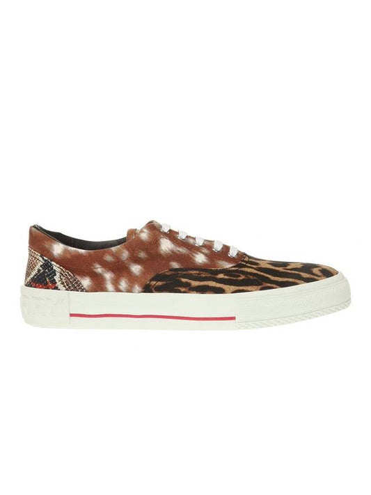 Animal Print Canvas Low-Top Sneakers Brown - BURBERRY - BALAAN 1