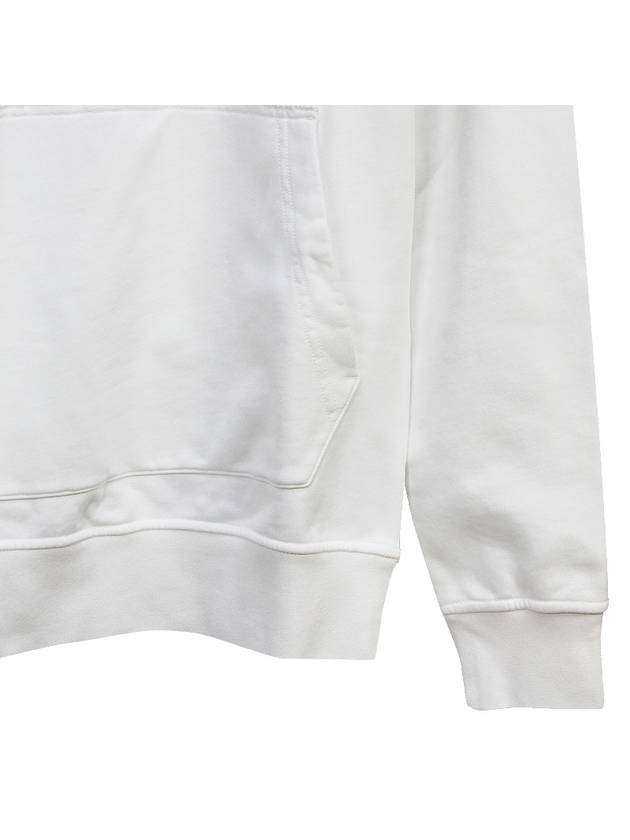 Men's Wappen Patch Cotton Hoodie White - STONE ISLAND - BALAAN 5