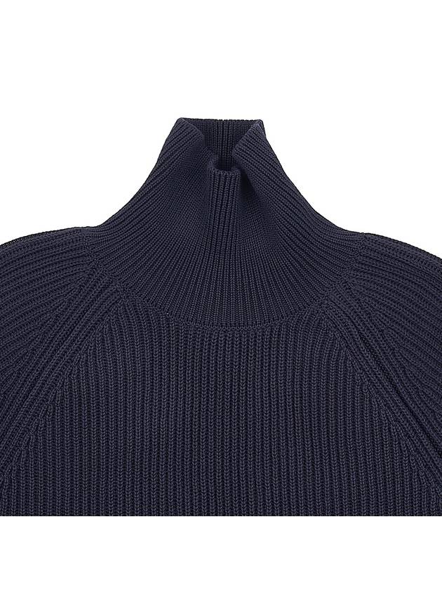 Logo Rib Turtleneck Navy - AMI - BALAAN 4