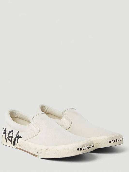 Paris graffiti logo distressed slipon sneakers - BALENCIAGA - BALAAN 2