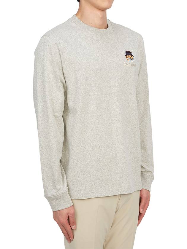 Fox Head Patch Crew Neck Long Sleeve T-Shirt Grey - BARBOUR - BALAAN 4